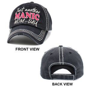 JUST ANOTHER MANIC MOM-DAY BALL CAP, ADJUSTABLE VINTAGE BASEBALL CAP FOR LADIES